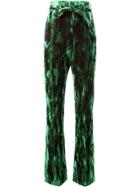 Ann Demeulemeester Velvet Palazzo Pants - Green