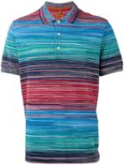 Missoni Striped Polo Shirt, Men's, Size: Small, Green, Cotton