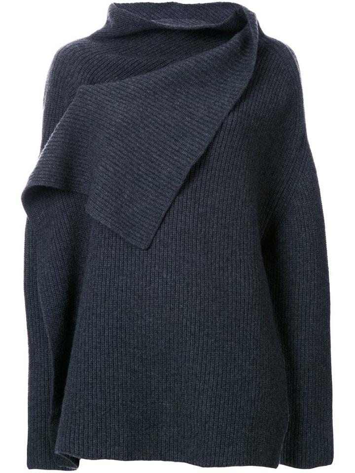 Astraet Wrap Knitted Top, Women's, Grey, Wool