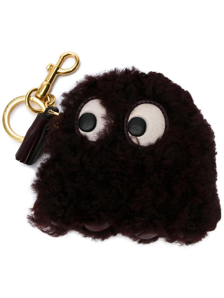 Anya Hindmarch 'pacman' Purse, Women's, Red, Sheep Skin/shearling/suede/leather/metal
