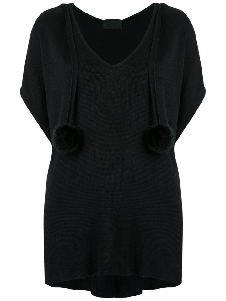 Andrea Bogosian - Pom Pom Knit Top - Women - Viscose - P, Black, Viscose