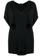 Andrea Bogosian - Pom Pom Knit Top - Women - Viscose - P, Black, Viscose