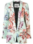Fausto Puglisi - Floral Print Blazer - Women - Silk/spandex/elastane/acetate/viscose - 42, Blue, Silk/spandex/elastane/acetate/viscose