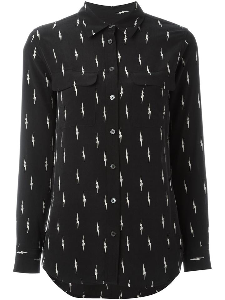 Equipment Kate Moss For Equipment Lightning Print Shirt - Black