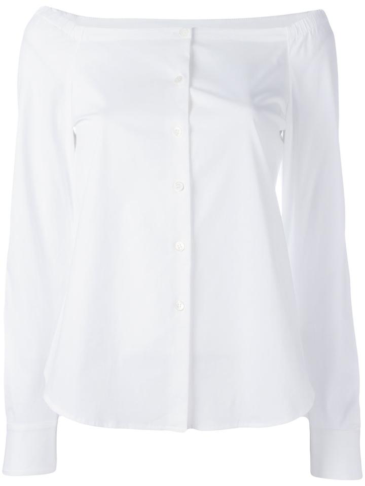 Theory - Off Shoulder Shirt - Women - Cotton/spandex/elastane - S, Women's, White, Cotton/spandex/elastane