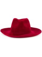 Forte Forte Fedora Hat, Women's, Size: Small, Red, Rabbit Fur Felt