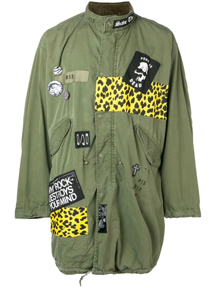 R13 Elongated Loose Coat - Green