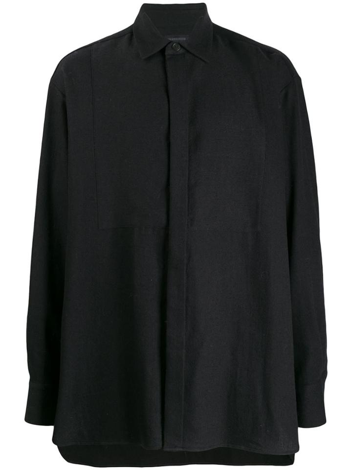 Ann Demeulemeester Oversized Long-sleeve Shirt - Black
