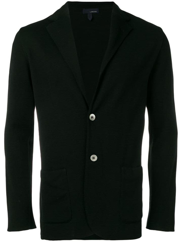 Lardini Jersey Button Blazer - Black