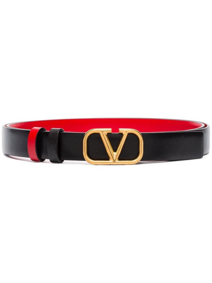 Valentino Valentino Garavani V-buckle Reversible Belt - Black