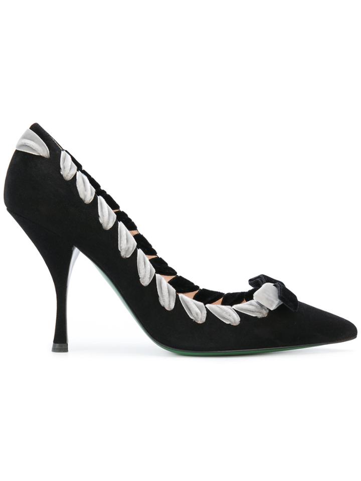 Fendi Bow Embellished Pumps - Black