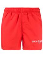 Givenchy Logo Printed Swim Shorts - Red