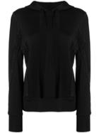 Ganni Lace Panel Hoodie - Black