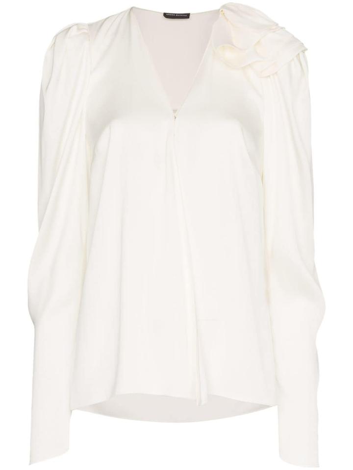 Magda Butrym Sapporo V-neck Silk Blouse - White