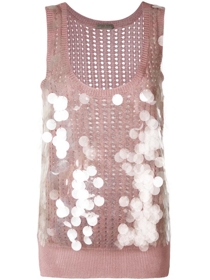 Bottega Veneta Pailette Sequinned Tank Top - Pink & Purple