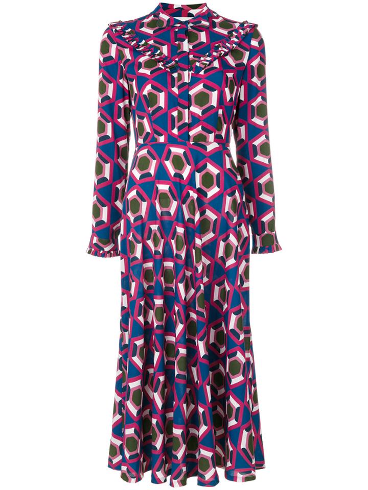 Pardens Geometric Print Shirt Dress - Multicolour