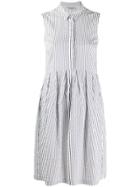 Peserico Striped Sleeveless Shirt Dress - White