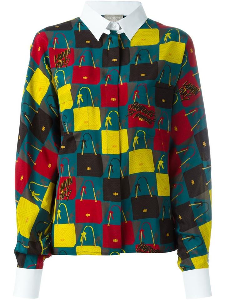 Lanvin Bag Print Shirt, Women's, Size: 36, Silk