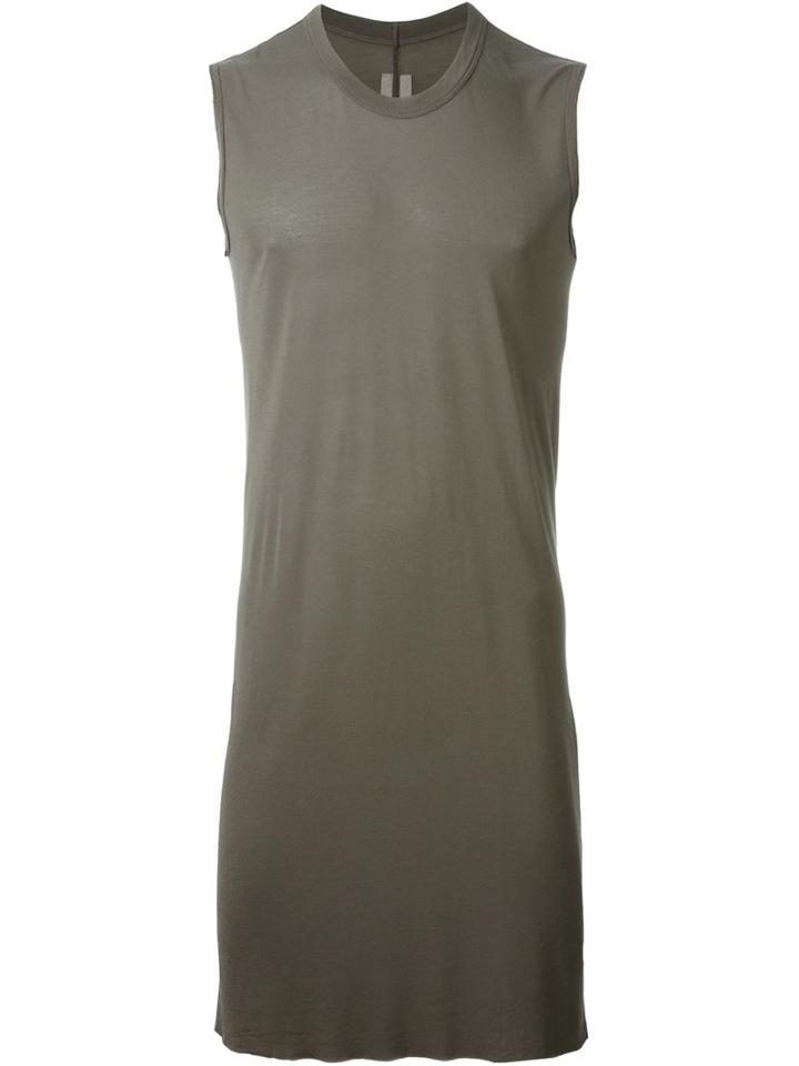 Rick Owens Long Length Tank Top, Men's, Size: S, Grey, Viscose/silk