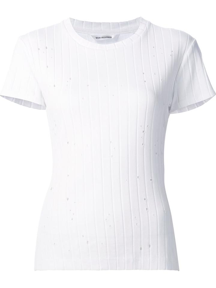 Won Hundred Ribbed Round Neck T-shirt