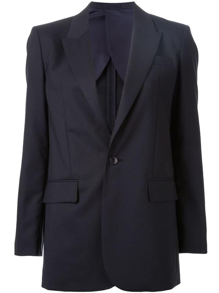 Cityshop Tropical Peaked Lapel Blazer, Women's, Size: 38, Blue, Cupro/wool