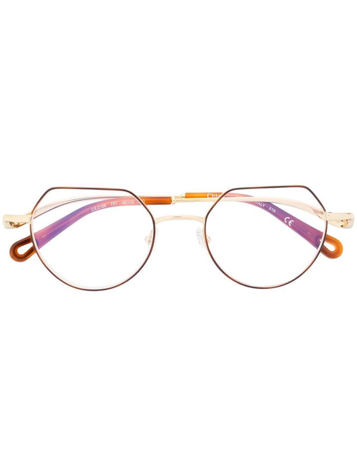 Chloé Eyewear Ayla Logo Glasses - Gold