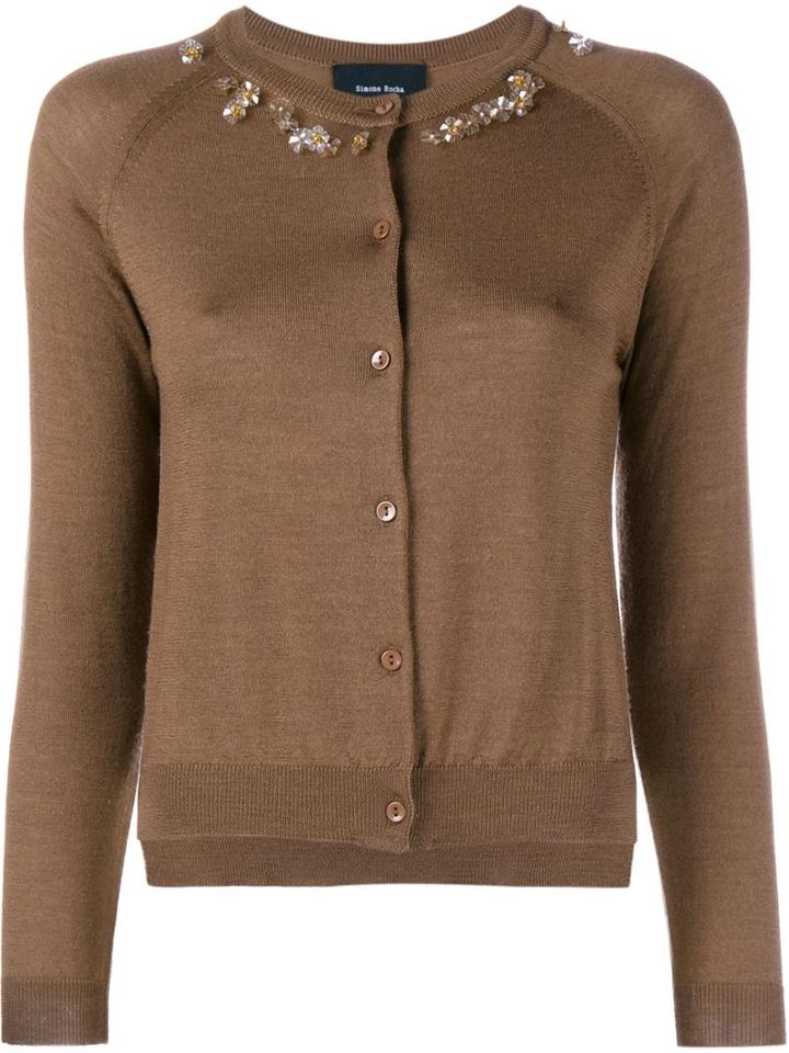 Simone Rocha Embellished Wool-cashmere Cardigan