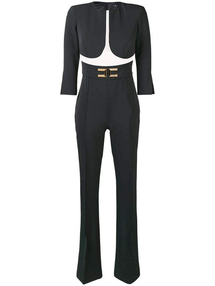 Elisabetta Franchi Cut Out Tailored Jumpsuit - Black