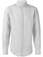 Brunello Cucinelli - Striped Shirt - Men - Cotton/linen/flax - L, Grey, Cotton/linen/flax