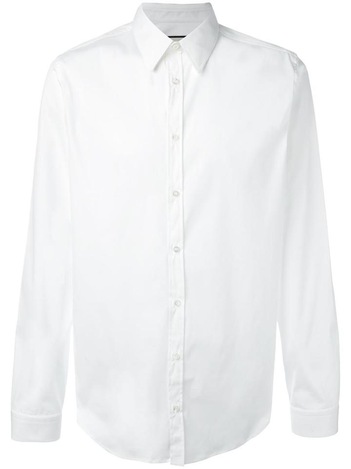 Gucci Slim-fit Shirt, Men's, Size: 18 1/2, White, Cotton/polyamide/spandex/elastane