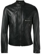 Dolce & Gabbana Leather Jacket, Men's, Size: 46, Black, Lamb Skin/acetate/viscose