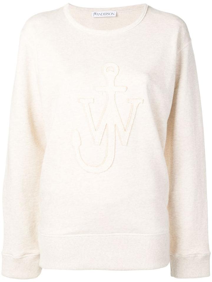 Jw Anderson Logo Melange Sweatshirt - Neutrals