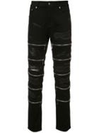 God's Masterful Children Front Zips Skinny Jeans - Black