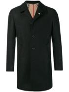 Manuel Ritz Woven Overcoat - Black