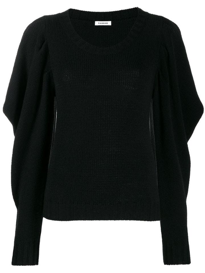 P.a.r.o.s.h. Draped Sleeve Jumper - Black