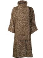 Dolce & Gabbana Shiny Knit Oversized Coat, Women's, Size: 40, Grey, Wool/polyester/polyamide/silk