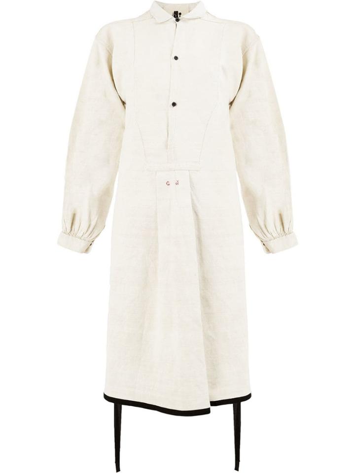Aganovich Clown Print Shirt Dress - Neutrals