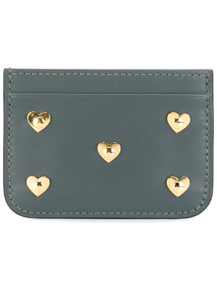 Sophie Hulme 'hearts' Studded Purse, Women's, Grey, Calf Leather/metal