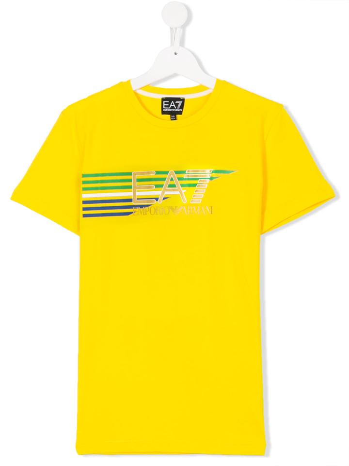 Ea7 Kids Teen Logo Print T-shirt - Yellow & Orange