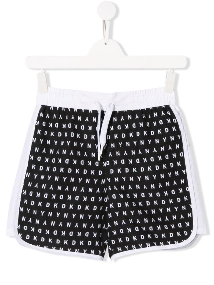 Dkny Kids Teen Logo Drawstring Shorts - Black