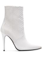 Amiri Pointed Toe Ankle Boots - White