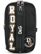 Dolce & Gabbana Royal Appliqué Shoulder Bag - Black