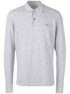 Burberry Longsleeved Polo Shirt, Men's, Size: Medium, Grey, Cotton