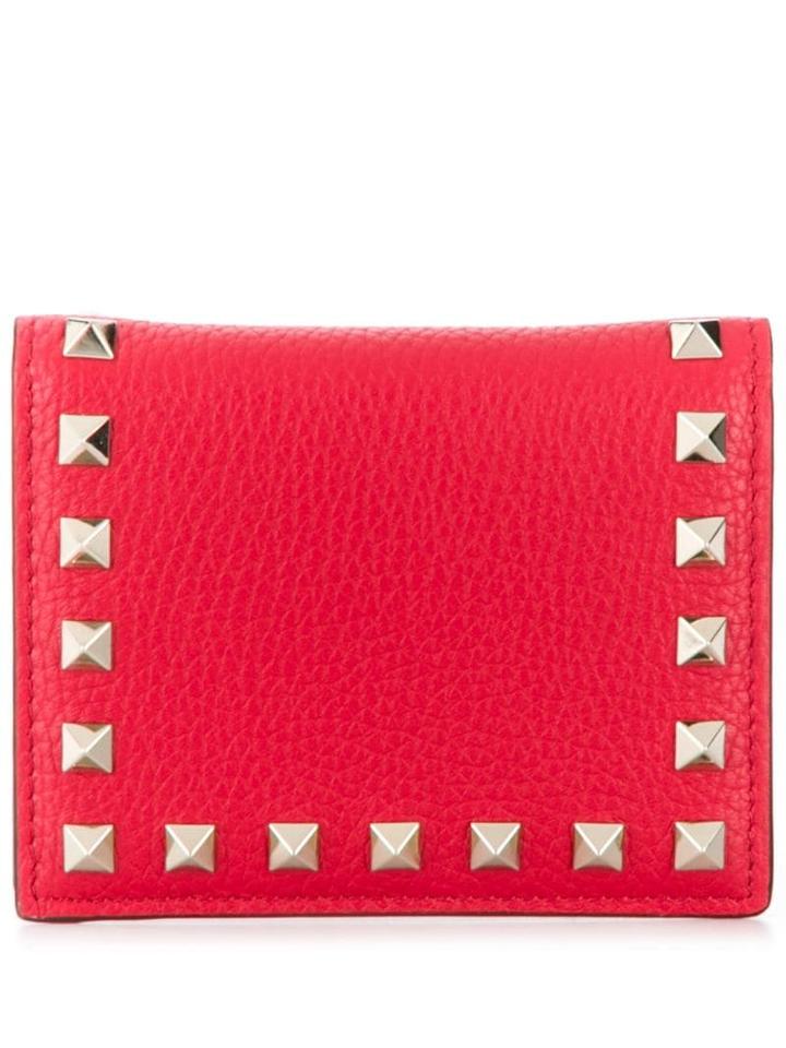 Valentino Rockstud French Wallet - Red