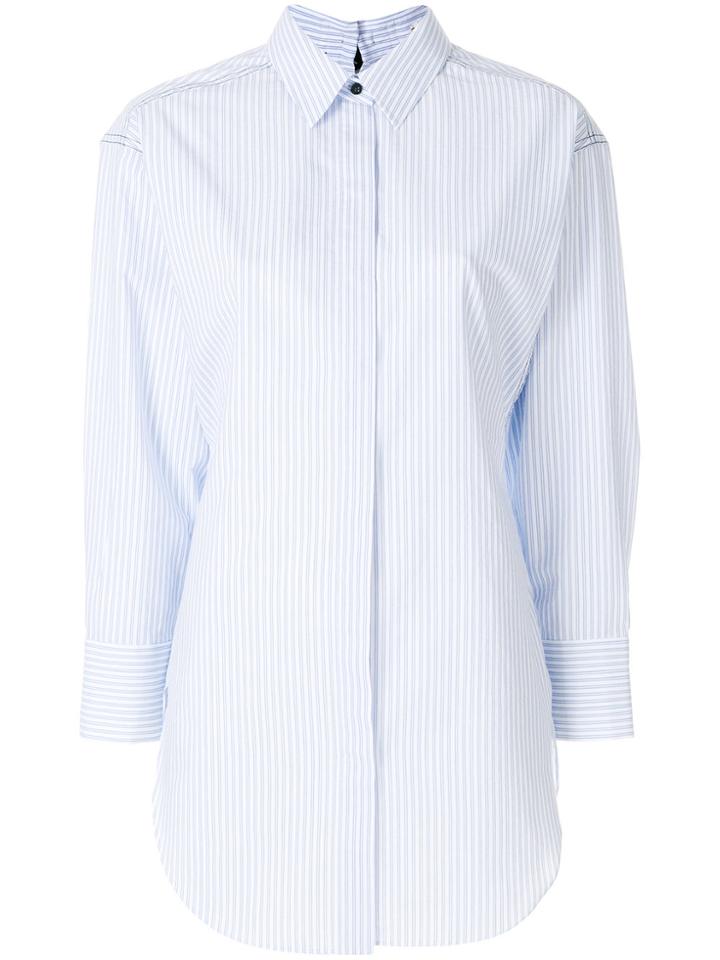 Dorothee Schumacher Striped Longline Shirt - Blue