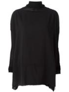 Kristensen Du Nord Draped Roll Neck Top, Women's, Size: 1, Black, Silk/spandex/elastane