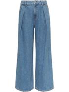 Sjyp High Waisted Wide Leg Jeans - Blue