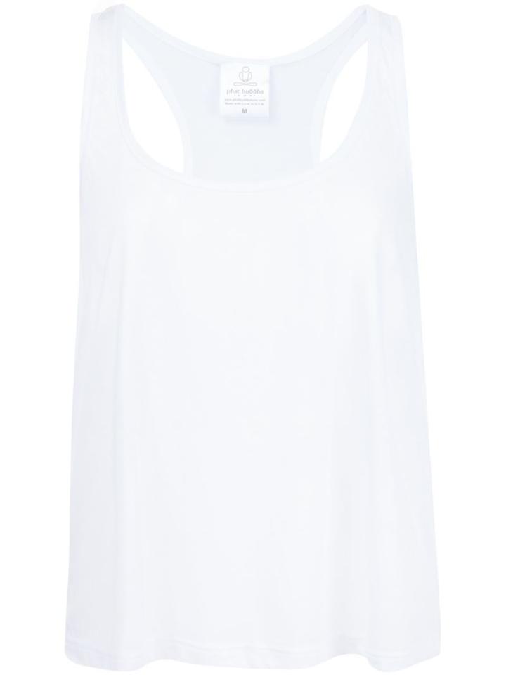 Phat Buddha 'john' Tank Top, Women's, Size: Large, White, Polyester/modal