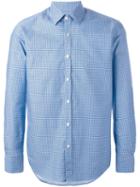 Canali Micro Print Shirt, Men's, Size: Xxl, Blue, Cotton