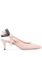 Pollini Slingback Logo Pumps - Neutrals